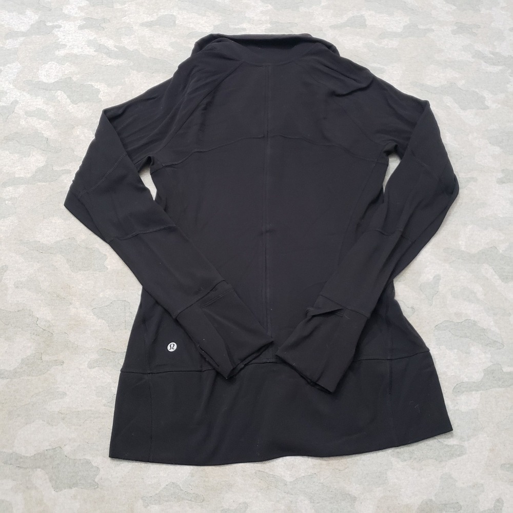 Lululemon Jacket Women 8 Black Contour Full Zip Activewear Gym Yoga Fitness - Picture 4 of 8